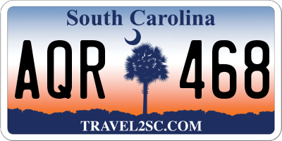 SC license plate AQR468