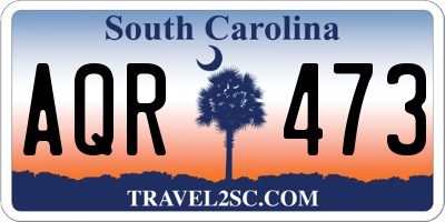 SC license plate AQR473