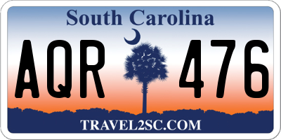 SC license plate AQR476