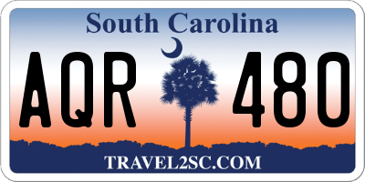 SC license plate AQR480