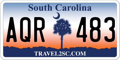 SC license plate AQR483