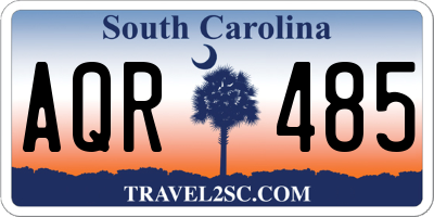 SC license plate AQR485