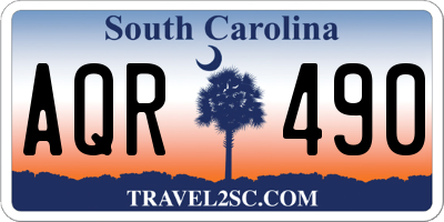 SC license plate AQR490