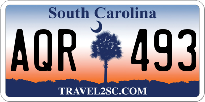SC license plate AQR493