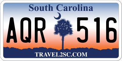 SC license plate AQR516