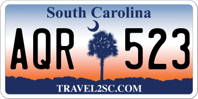 SC license plate AQR523