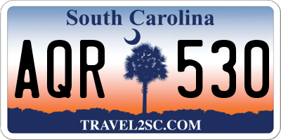 SC license plate AQR530