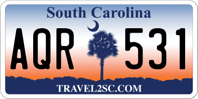 SC license plate AQR531