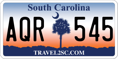 SC license plate AQR545