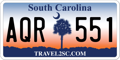SC license plate AQR551