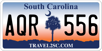 SC license plate AQR556