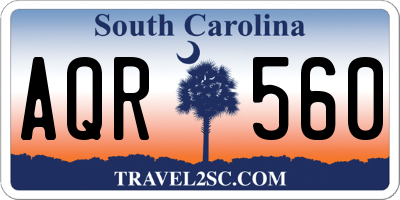 SC license plate AQR560