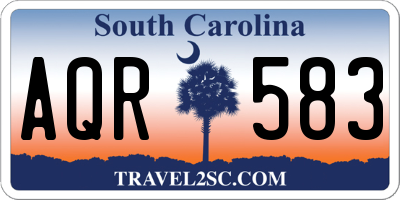 SC license plate AQR583