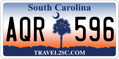 SC license plate AQR596