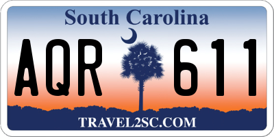 SC license plate AQR611