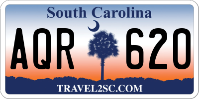 SC license plate AQR620