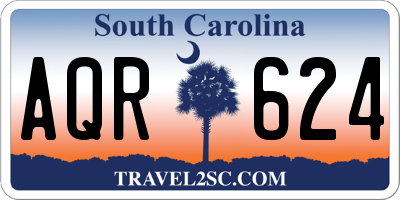 SC license plate AQR624