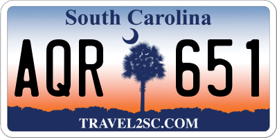 SC license plate AQR651