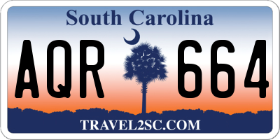 SC license plate AQR664
