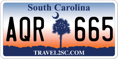 SC license plate AQR665