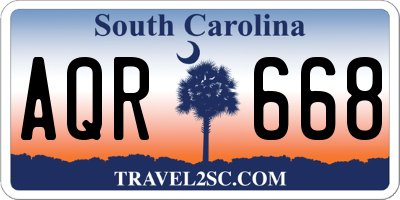 SC license plate AQR668