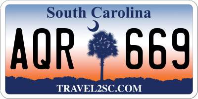 SC license plate AQR669