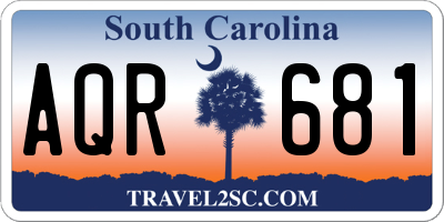 SC license plate AQR681