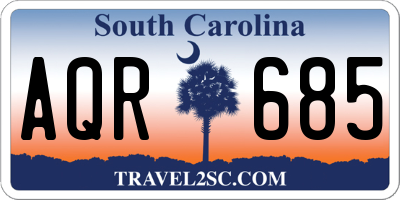 SC license plate AQR685