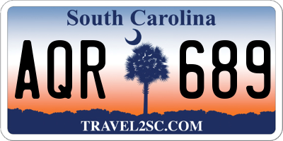 SC license plate AQR689