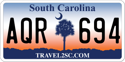 SC license plate AQR694