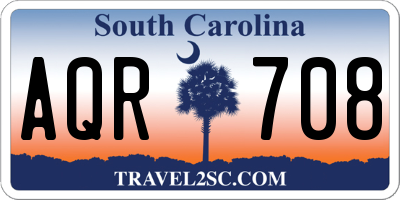 SC license plate AQR708