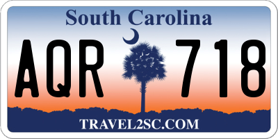 SC license plate AQR718