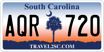 SC license plate AQR720