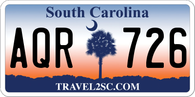 SC license plate AQR726