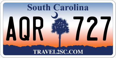 SC license plate AQR727