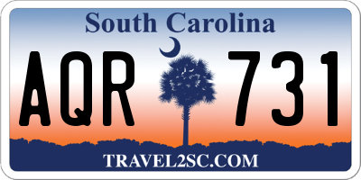 SC license plate AQR731