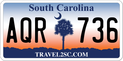 SC license plate AQR736