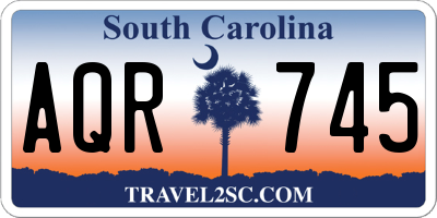 SC license plate AQR745