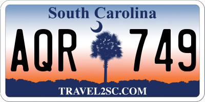 SC license plate AQR749
