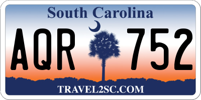 SC license plate AQR752