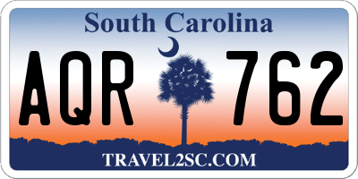 SC license plate AQR762