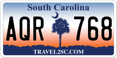 SC license plate AQR768