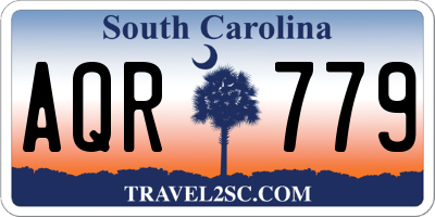 SC license plate AQR779