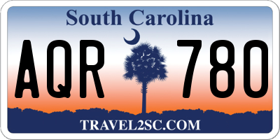SC license plate AQR780