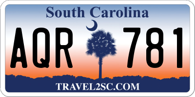 SC license plate AQR781