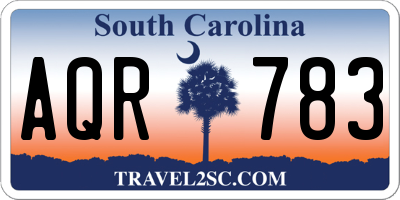 SC license plate AQR783