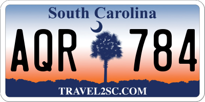SC license plate AQR784