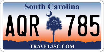 SC license plate AQR785