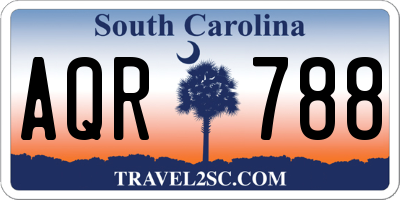 SC license plate AQR788