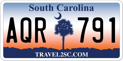 SC license plate AQR791